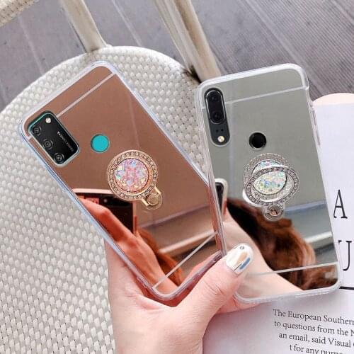 Holder Mirror Case for Huawei Honor 9A 8A 9C 8C 9X 8S 9S 8X 7A 7S 7C Case for Huawei Y5P Y6P Y7P Y8P Y9S Honor 30i 20e 20s Cover