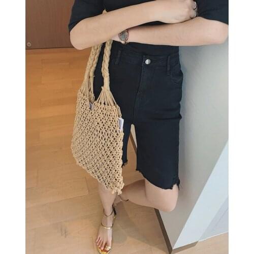 2021 Women Black Pencil Vintage Denim Shorts Capris Jeans Y2k Za Woman Pants Clothes Streetwear Trouser Cargo Harajuku Cycling