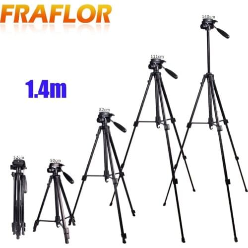 0.5m-1.4m 3 Tripod Sections Aluminum 1/4 Screw 360 Degree Rotate Universal Projector Tripod Stand Bracket AV Player Floor Holder