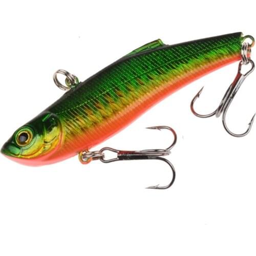 1pcs 7cm 18.4g Winter Sea Ice Fishing Lure Sinking Artificial VIB Hard Bait Wobbler Crankbait Fish Bass Bait Head Hooks