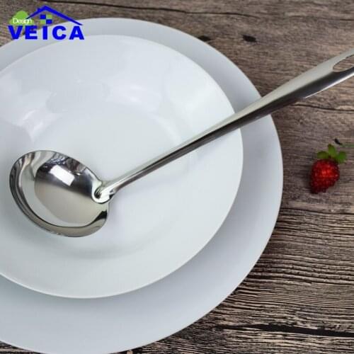 1pcs Chinese Stainless Steel Spoon Soup Ladle Cooking Portable Utensils Big Soup Ladle Spoon Lengthen Kitchen Tableware Spoon