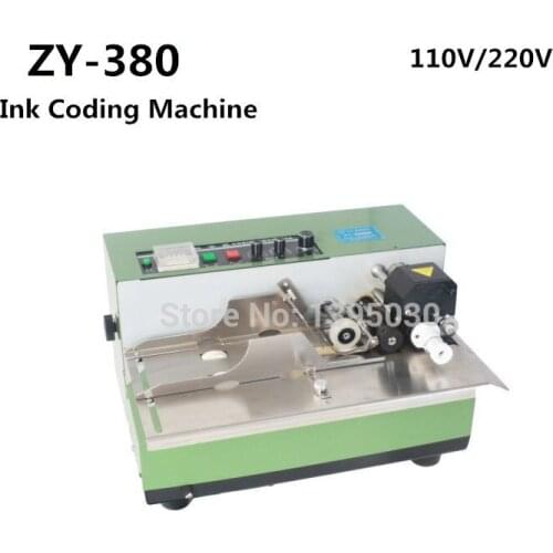 1PC ZY-380 Automatic Ink Wheel Coding Machine 110/220V Film Bag Date Printer Ink Coding Machine Heat Solid Ink Printer Machine