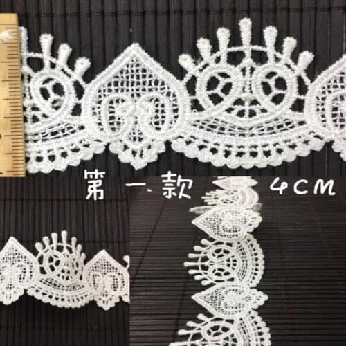 1Yard/lot Handmade Lace Trim Patchwork Material White Lace Ribbon DIY Garment Sewing Accessories