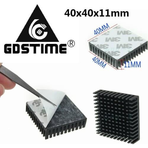 20 Pieces Gdstime 40X40X11mm Extruded Black Heatsink for Electronic Cooling 40mm x 10mm