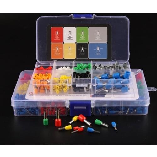 300/700pcs/set AWG 22 - 10 VE Series Insulated Cord Pin End Terminal Ferrules Kit Wire Copper Crimp Connector