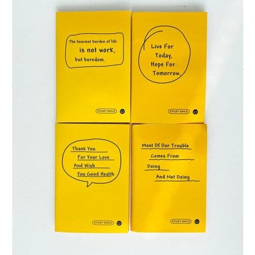 60 Pages Simple Thanks & Wish Work & Life Memo Pads Marker Message Sticky Notes Decor School Office Supply Stationery