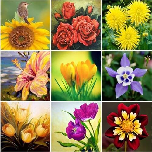 DIY Flowers 5D Diamond Painting Rose In Vase Cross Stitch Kit Full Drill Embroidery Mosaic Art Picture of Rhinestones Decor Gift