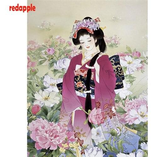 New arrive Japanese woman 5D DIY Diamond Painting 100% full square drill Cross Stitch Embroidery rhinestones wall sticker