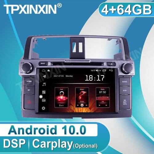Android 10.0 64GB Car DVD Player GPS Navigation For Toyota Prado 2014-2017 System Auto Radio Stereo DSP Multimedia Head Unit
