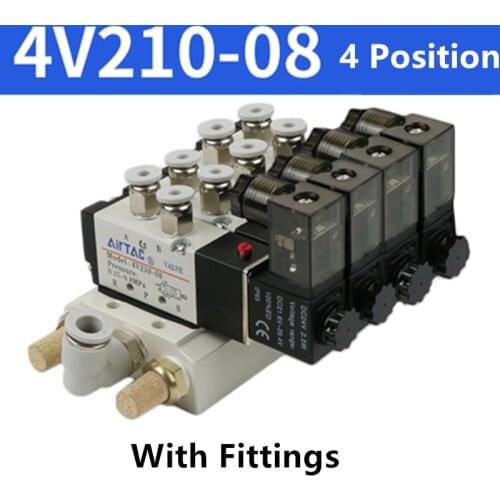 Aritac 4V210-08 220v Solenoid Valve Manifolds Electronmagnetic Pnuematic Cylinder Engine