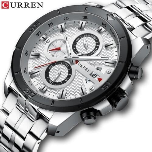 Relogio Masculino Men Watches CURREN Top Brand Luxury Mens Stainless Steel Quartz Clock Fashion Chronograph Male wristwatch 2021