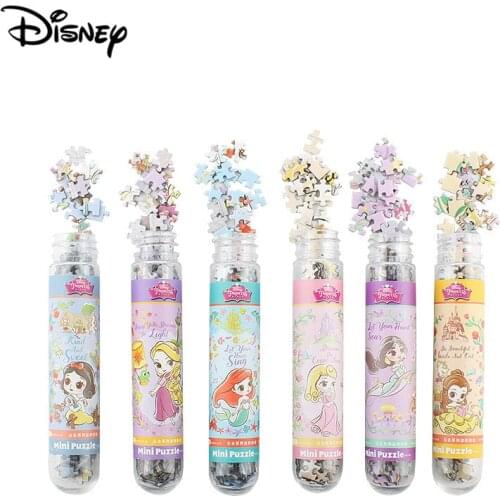 Disney 150 piece test tube puzzle princess fashion flat jigsaw puzzle mini test tube puzzle