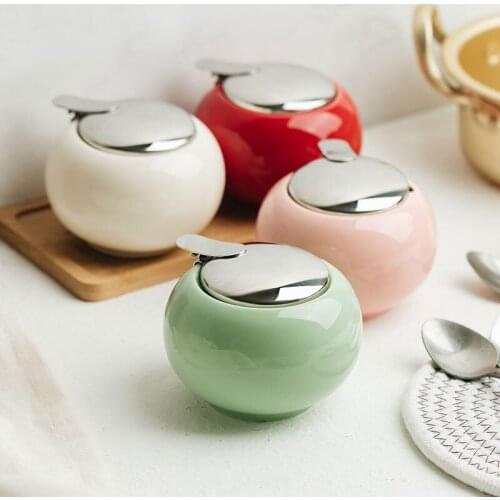 Seasoning Jar Japanese Style Simple Ceramic Salt Jar With Lid Home Kitchen Storage Spice Box