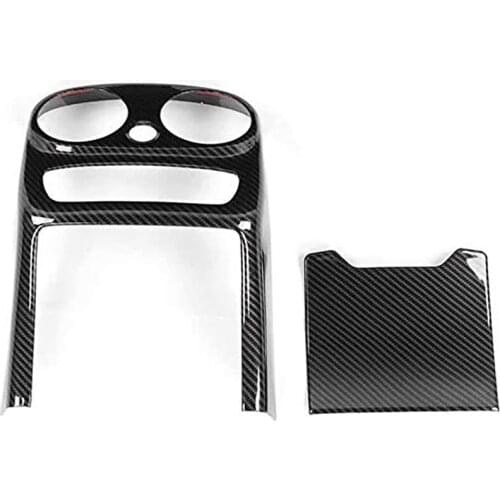 For Benz C Class W205 2019 2020 Car Carbon Fiber Rear Air Outlet Vent Frame Armrest Anti-Kick Cover Trim Accessories