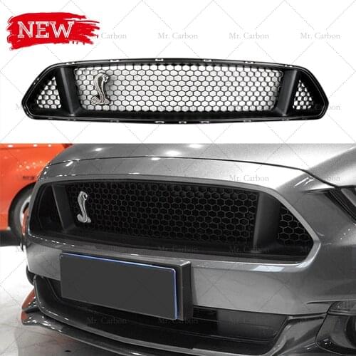 FOR MUSTANG 2015-2017 SHELBY GT350 STYLE ABS GRILL TRIM BODY KIT TUNING PART FOR MUSTANG FRONT BUMPER TOP GRILLS RACING