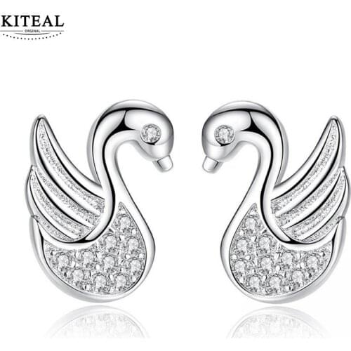 KITEAL Fashion Design earring for female swan zicon fashion style oorbellen fine fashion jewelry