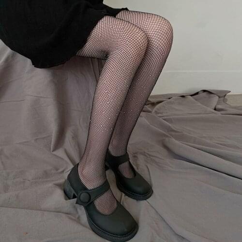 Sexy Mesh Tights Women Fashion Diamond Embroidery Erotic Stockings High Waisted Transparent Nylon White Gothic Pantyhose PJ330