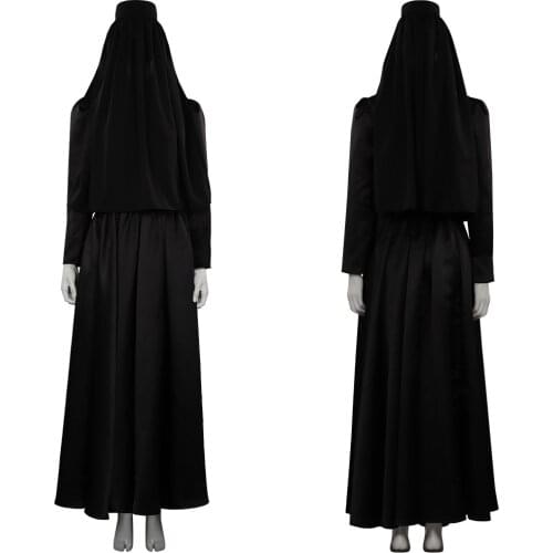 Evil Village Donna Beneviento Cosplay Costume Dress Black Long Robe Outfits Halloween Carnival Suit