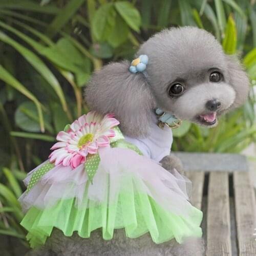 Summer Sunflower Pet Dress Pet Clothes Dog Clothes Floral Girl Dog Clothes Cotton Dog Dresses Spring/Summer Pet Clothes Dress