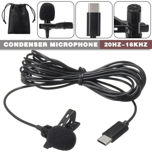 New Arrival Type-C Clip on Microphone Lapel Mini Lavalier Mic Durable Microphone for Mobile Phone PC Recording