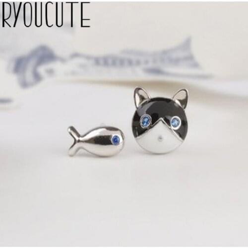 Fashion Silver Color Cat Fish Earrings for Women Wedding Ladies Earrings Statement Jewelry Female Party Gift Brincos