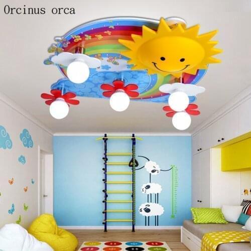 Cartoon creative sun LED ceiling lamp boy girl bedroom childrens room lamp lovely personalized painting ceiling lamp