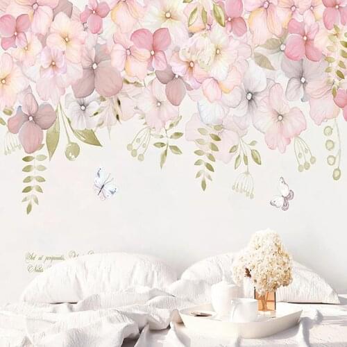 Custom Any Size Mural Wallpaper Modern Pastoral Pink Flowers Photo Wall Painting Living Room Bedroom Romantic Home Decor Sticker