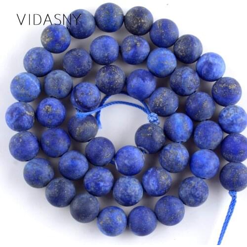 Natural Dull Polished Lapis Lazuli Stone Beads For Jewelry Making 4 6 8 10 12mm Round Spacer Beads Diy Bracelet Necklace 15