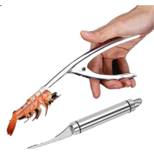 Shrimp Peeler Portable Stainless Steel Shrimp Stripper Lobster Practical Kitchen Supplies Fishing Knife Tools Kitchen Appliances