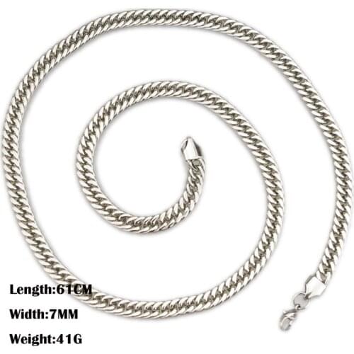 Single Button nice Clear Hot Sale Silver Color Chain Link Necklaces for Woman Trendy Necklace Fashion Jewelry HZB037