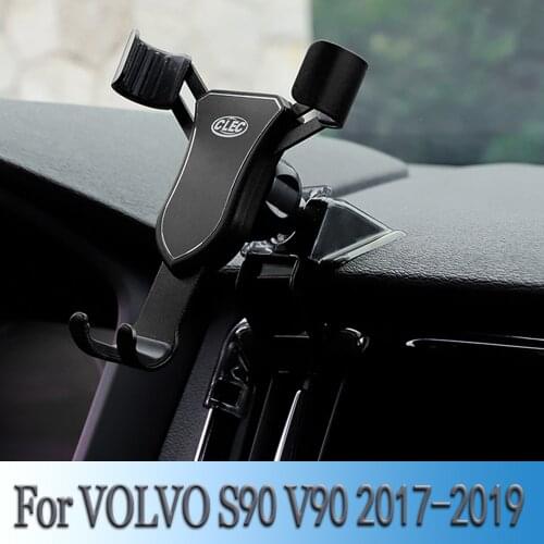 Car Cell Phone Holder For Volvo S90 2017 2018 2019 Car Air Vent Snap-type Gravity GPS Stand Wireless Charging Outlet Bracket