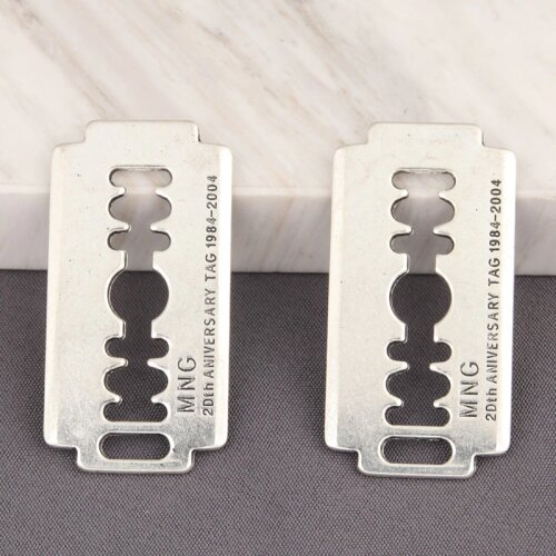 5pcs Silver Color Razor Blade Charms Tool Pendant For DIY Handmade Jewelry Making Accessorie 19x37mm