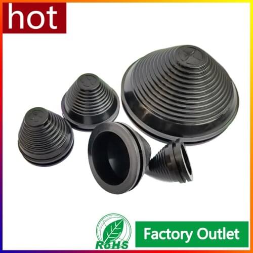 25-130mm Groove Dia Black Odorless Synthetic Rubber Tower Shape Wiring Wire Grommets Gaskets Protector Ring