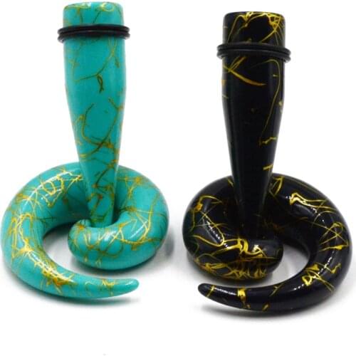 CHUANCI 2pcs Acrylic Spiral Ear Taper Stretcher Expander Gauge Piercing Tunnel Plug Body Piercing Jewelry