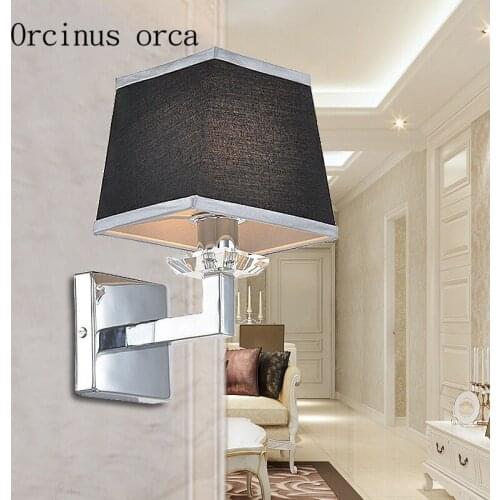 Nordic modern minimalist wall lamp living room aisle balcony bedroom American Creative cloth wall lamp free shipping