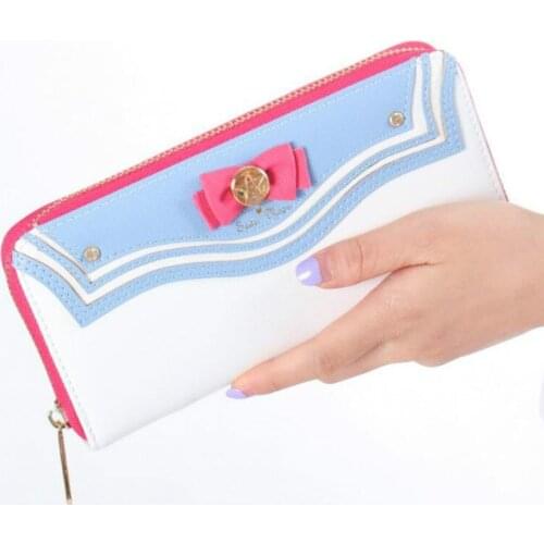 SM Bowknot Long Wallet Women Zipper Purse Handbag Clutch