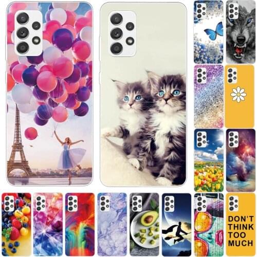 Thin Transparent Phone Case For Samsung Galaxy A52 A 52 a52 5G Case Soft Silicone Cartoons Capa Flower TPU Fundas Cover 6.5 inch