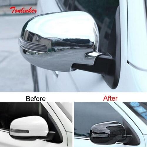 Tonlinker Exterior Reversing Mirror With Turn Light Cover stickers for Mitsubishi Outlander 2016-19 Car Styling 2 Pcs ABS Cover