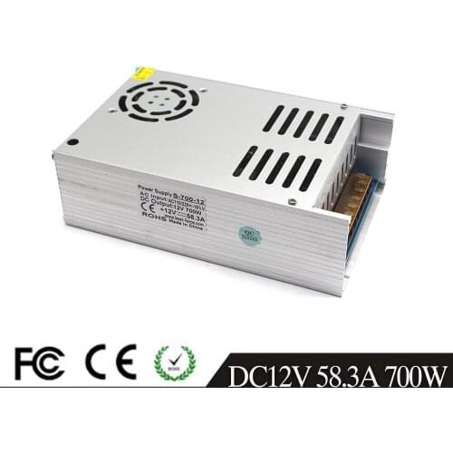 High Quality Light Driver Transformer 220V 110V AC-DC 12V 58.3A 700W Power Supply Switching Adapter for LED Strip Light Display