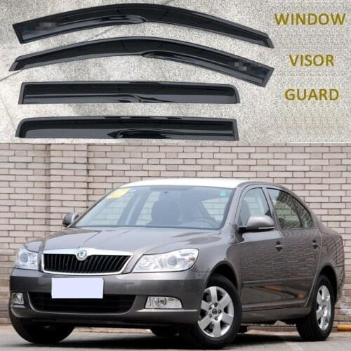 Car Door Window Wind Visor Moulding Awnings Shield Rain Sun Wind Guard Vent Shade For Skoda Octavia 2007 2008 2009 2010-2013
