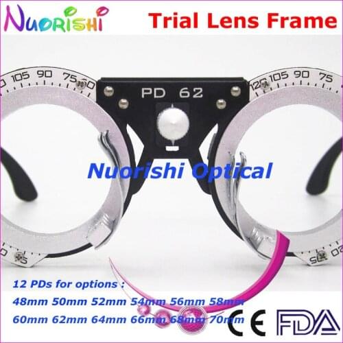 XD18 5pcs a lot Nice Design 12 Different Fixed 48-70mm PDs Pupil Distance Optometry Black Trial Lens Frame Lowest Shipping Costs