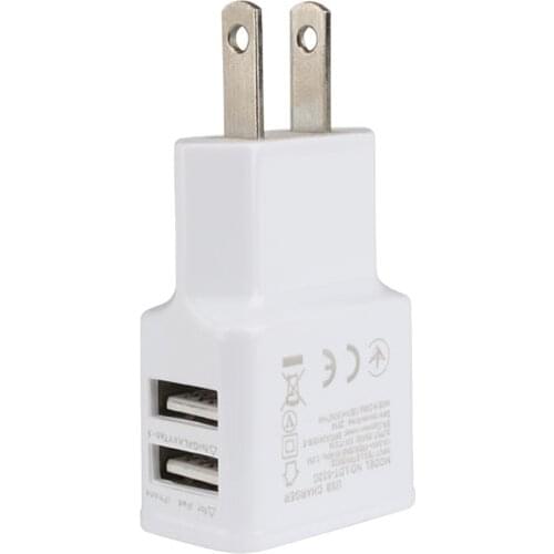 2 USB Ports US/EU Plug Charger,5V,2A Output Electric Power Adapter,Used for iPhone,iPad,Samsung & Other Mobile Phones,Tablet PCs