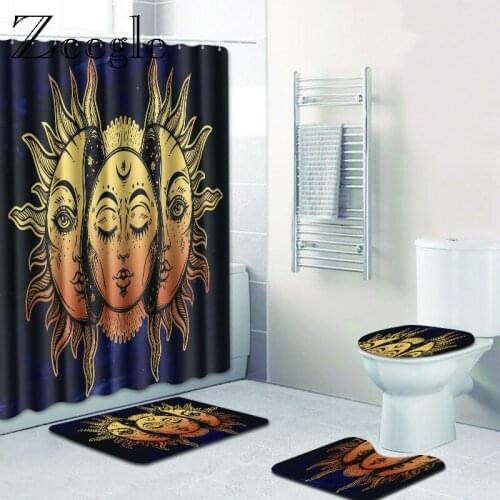 Zeegle Bathroom Mat Set Pedestal Rug Toilet Seat Cover Toilet U Type Mat Anti-slip Bathroom Mat Doormat Washable Toilet Soft Rug