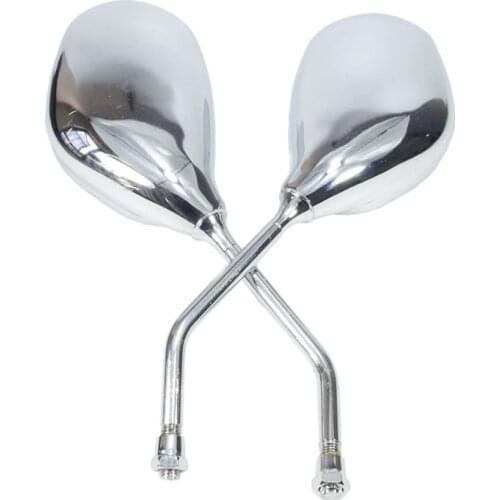 E0139 Aluminum Motorcycle Rearview Mirrors 8-10mm Chrome For Honda Retrovisor Moto Mirror Electrombile Back Side Convex Mirror