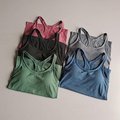 Women Sports Blouse Yoga Bra Fitness Top Vest Shockproof Sport Bra T Shirt Running Yoga Vest Underwear Sports Vest