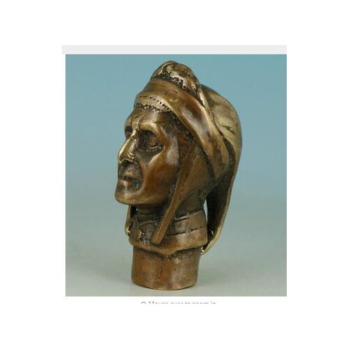 100% BRONZE PURE COPPER BRASS GRANDPA GOOD LUCKY CHINESE OLD BRONZE HAND CARVED INDIAN STATUE WALKING STICK HEAD