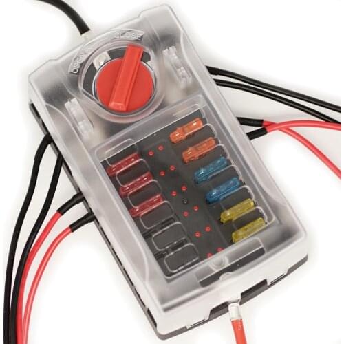 12 WAY with Blade Holder Block Fuses Universal Fittment Portable Car Fuse Box clip screw