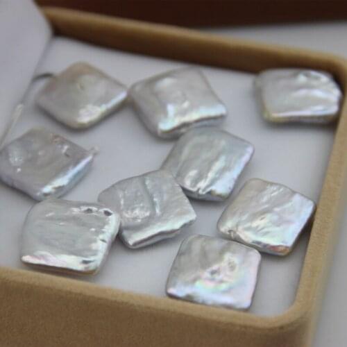 18-20mm Big Size Natural Freshwater Pearl Beads, Loose Square Shape Pearl Baroque Beads, Fashion Women Jewelry DIY Accessories