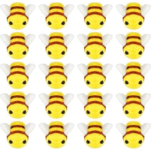 20 Pcs Wool Felt Bumble Bee Craft Decor Ball for Christmas Clothing Tent Hat Decoration DIY and Handmade Crafts