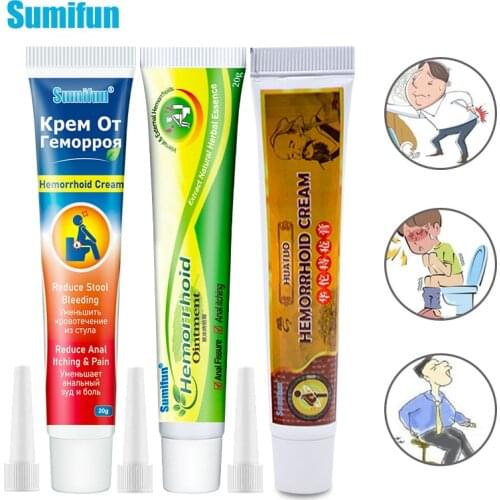 3 Types Sumifun Hemorrhoids Cream Effective Treatment Internal Piles External Anal Fissure Bleeding Itching Herbal Ointment